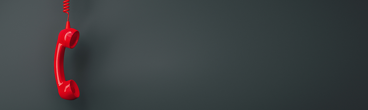 Shot of a landline telephone receiver with copy space for indivi
